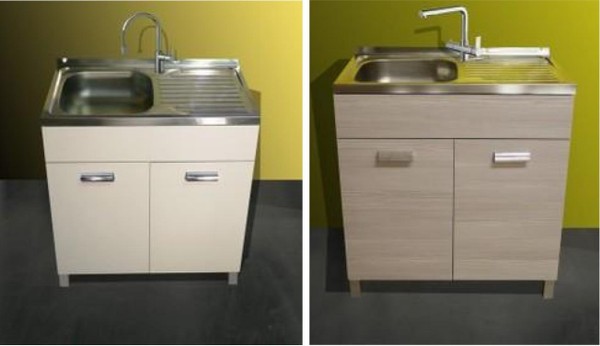 Compra dal Produttore! Mabel srl Mobile sottolavello 3 Ante 120 cm Colore Olmo o Bianco Olmo Grigio 