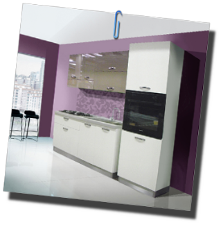 cucina da 160 cm tortora lucido e bianco