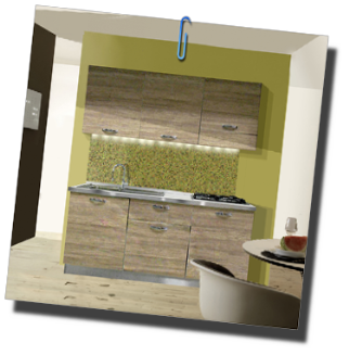 cucina da 180 cm in colore castagno